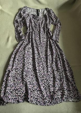 Квітчаста сукня міді2 фото