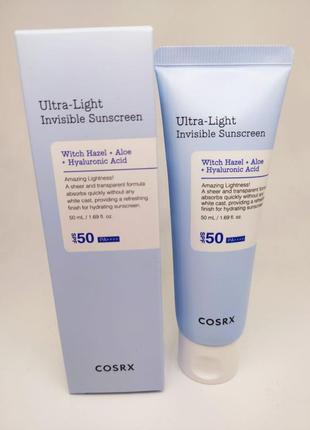 Легкий зволожувальний крем cosrx ultra light invisible sunscreen spf50+/pa++