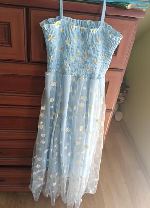 Сарафан в принт ромашка