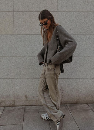 Джинсы с двойным поясом zara