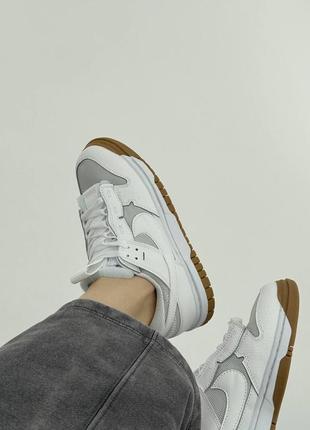Женские кроссовки белые с серым nike air dunk low jumbo white3 фото