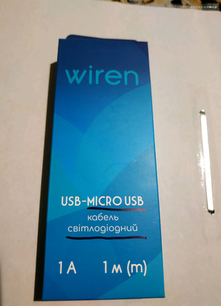 Wiren usb-micro usb-кабель світлодіодний.новий.