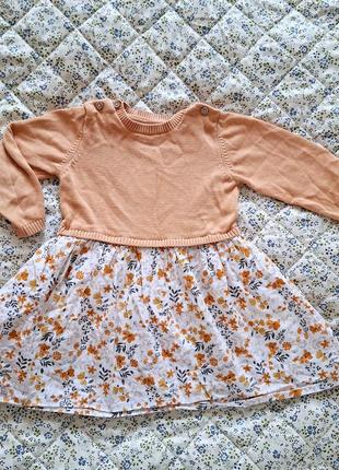 Платье на осень 86-92 см 18-24м