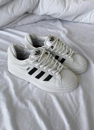 Adidas campus x bad bunny beige black уценка4 фото