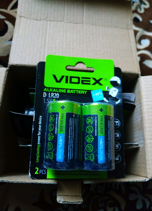 Батарейки r-20 videx alkaline.нові.