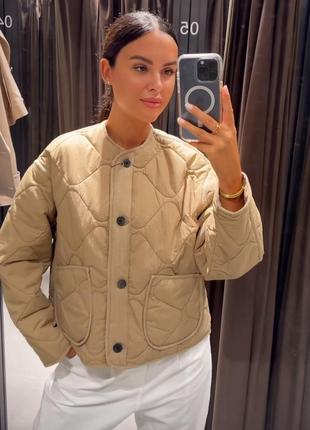 Куртка курточка демісезонна стьобана зара zara xs s