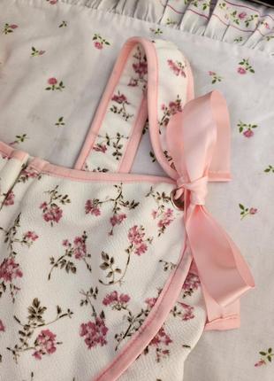 Винтажный цветочный корсет ретро стиль цветы бантики coquette lolita y2k винтаж