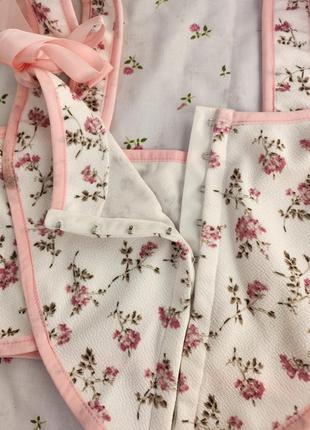 Винтажный цветочный корсет ретро стиль цветы бантики coquette lolita y2k винтаж