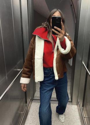 Стильная дубленка zara