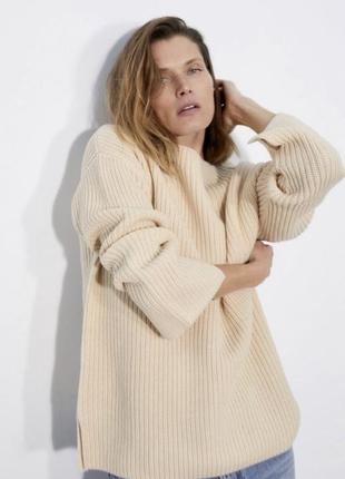 Идеальный свитер джемпер связанный оверсайз кофта от zara