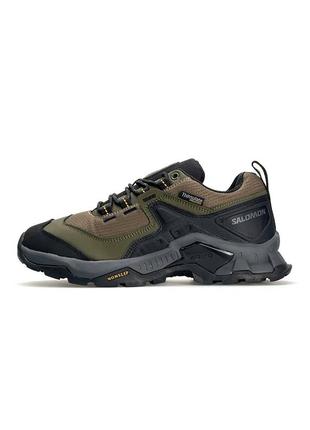Мужские кроссовки водоотталкивающие salomon quest m elementstarx gore-tex khaki саламон гор текс