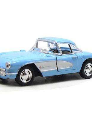 Машинка металева chevrolet classic corvette 1957 блакитна