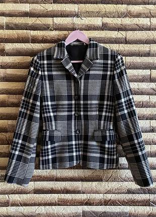 Шерстяной блейзер в клетку