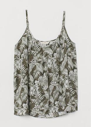 H&m легкий жатий топ на тонких бретелях