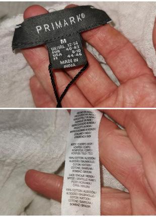 Мереживна блуза-котон бавовна сітка мереживо туніка з рюшами в бохо вінтажному стилі primark9 фото