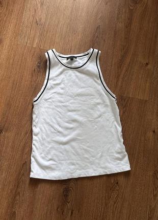 Топ майка біла вʼязана з вставками в стилі old money massimo dutti