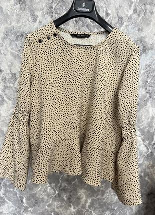 Блуза плотная кофта джемпер в горох zara