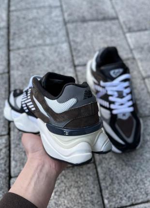 Кроссовки new balance 9060 black white brown9 фото