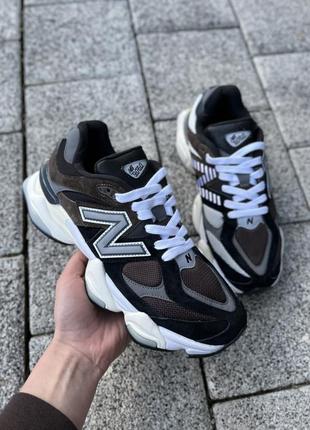 Кроссовки new balance 9060 black white brown3 фото