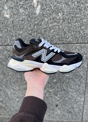 Кроссовки new balance 9060 black white brown8 фото