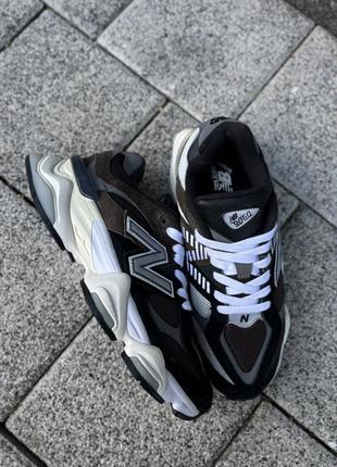 Кроссовки new balance 9060 black white brown2 фото