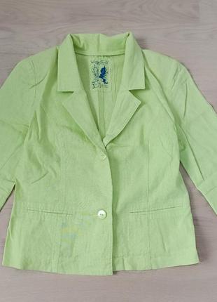 Жакет лен. цвет салатовый
