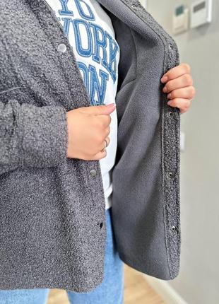 Осенняя женская рубашка барашек большого размера 46-56 р