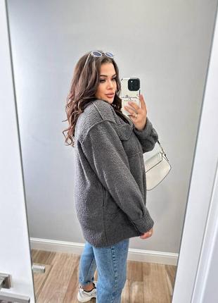 Осенняя женская рубашка барашек большого размера 46-56 р