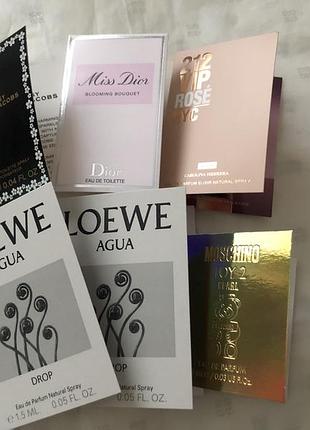 Jacobs,dior,herrera, moschino,loewe пробники парфюма