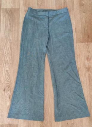 Женские брюки клеш серые деловые marks &amp; spencer