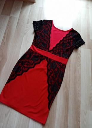 Сукня жіноча святкова вечірня червона приталена,платье женское