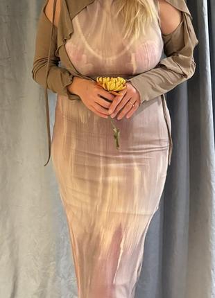 Полупрозрачное макси платье zara