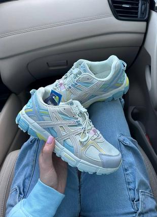 Жіночі кросівки бежеві з блакитним asics gel kahana 8 light beige blue