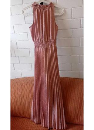 Платье shein с юбкой-плиссе розового цвета, размер s