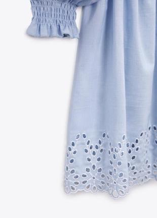 Невероятно красивое платье zara с выбитой вышивкой. 🍃3 фото