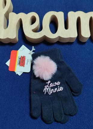 Перчатки детские для девушки, ovs minnie, 6-8 лет