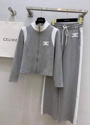 Серый костюм celine