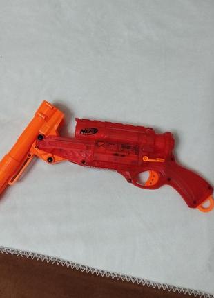 Игрушечный бластер, пистолет, двухстволка переломная нерф2 фото