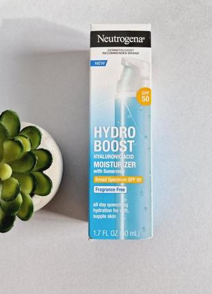 Зволожуючий крем neutrogena hydro boost spf 50 з гіалуроновою кислотою для обличчя (сша)