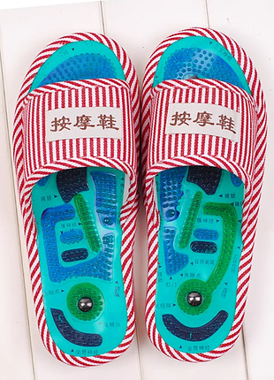 Ортопедичні масажні рефлекторні капці з магнітами "шиацу" жіночі2 фото