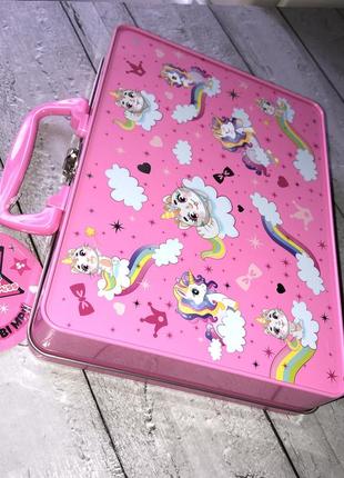 Декоративна косметика в металевому кейсі дитячий набір для макіяжу подарунковий б'юті...