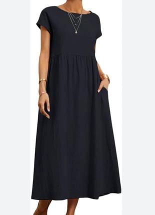 Сукня максі льон