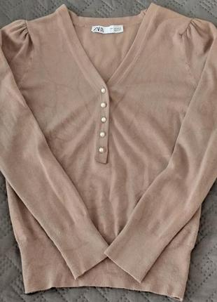 Кофтинка светр zara кашемір колір мокко2 фото