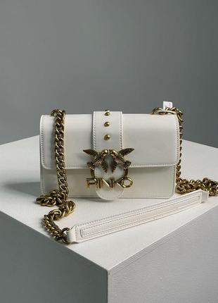 Сумка жіноча в стилі  pinko mini love bag one simply white/gold
