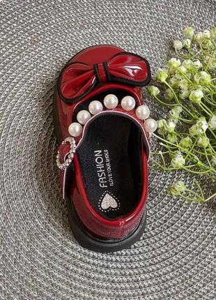 Лакированные туфли для девочек necklace бордовые5 фото