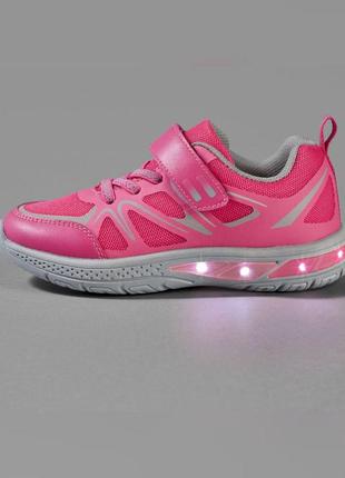 Светящиеся кроссовки lupilu. 29 светятся led 19 см лед мигающие с мигалками на девочку красивые красовки крассовки германия