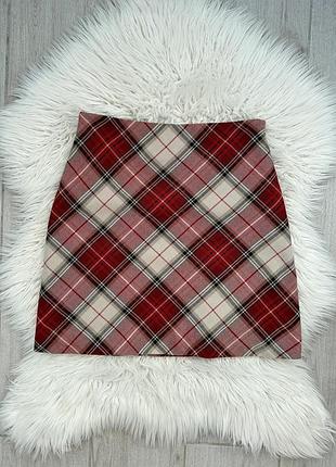 Клетчатая юбка мини на высокой посадке 1+1=3