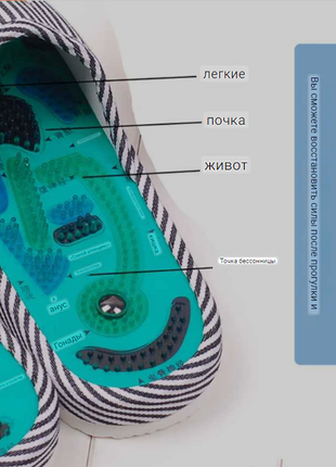 Тапочки с магнитами и шипами "шиацу" универсальный размер