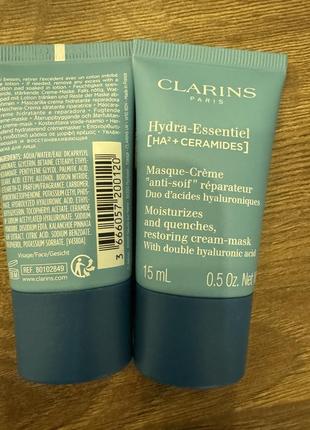 Восстанавливающая крем-маска для лица clarins hydra-essentiel ha2+5 фото