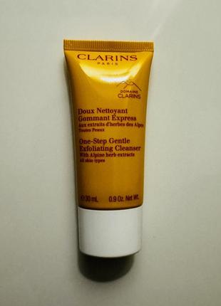 Очищающий пенящийся крем с отшелушивающим эффектом clarins one-step gentle exfoliating cleanser 30 мл